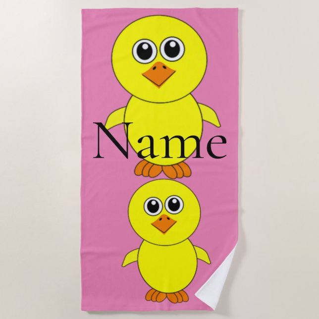 Cute Chick Thunder_Cove Beach Towel (Front)