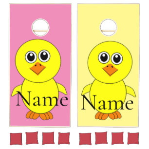 Cute Chick Thunder_Cove  Cornhole Set