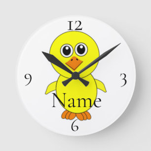 Cute Chick Thunder_Cove  Round Clock