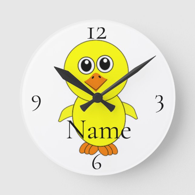 Cute Chick Thunder_Cove  Round Clock (Front)