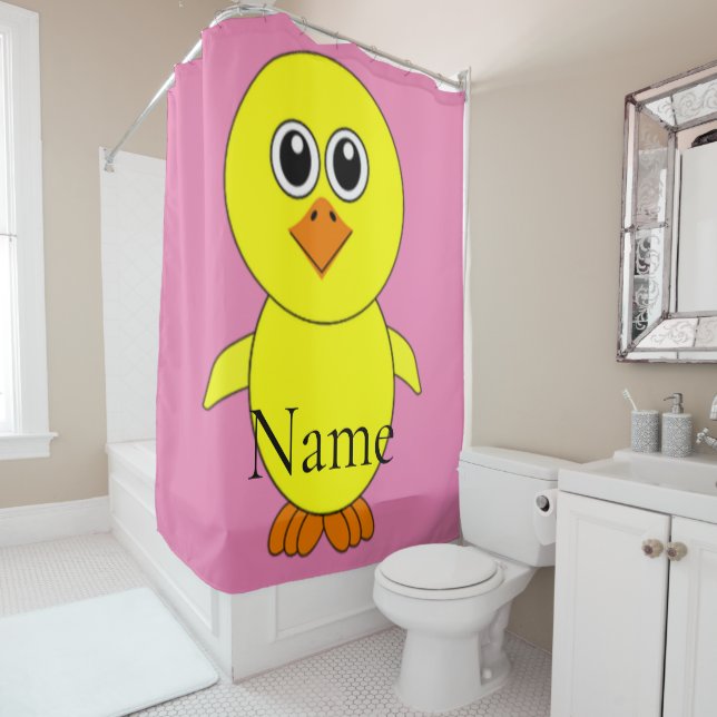 Cute Chick Thunder_Cove Shower Curtain (In Situ)