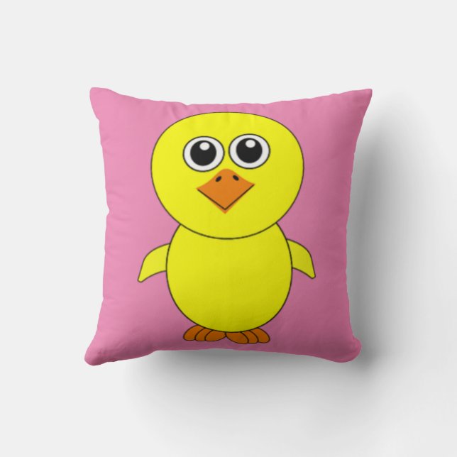 Cute Chick Thunder_Cove  Throw Pillow (Back)