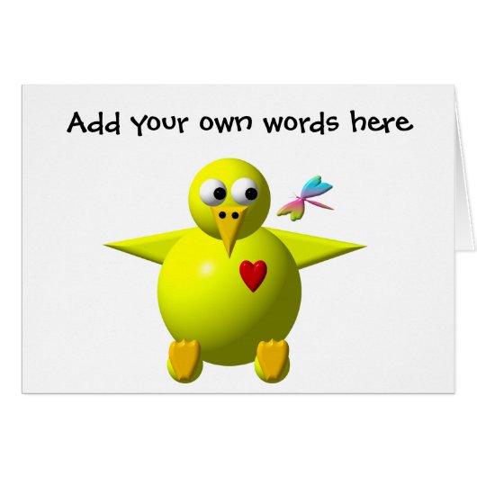 Cute chick with Dragonfly Cards (Front Horizontal)