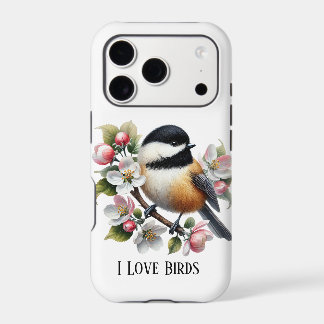 Cute chickadee bird lovers customizable iPhone 17 pro case