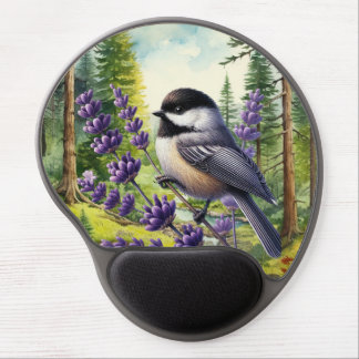 Cute chickadee bird lovers gel mouse pad