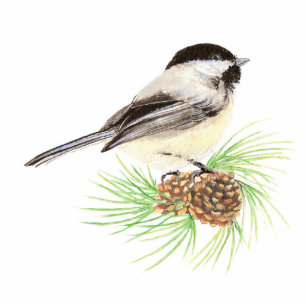 Cute Chickadee Bird, Nature, Wildlife, Animal Statuette