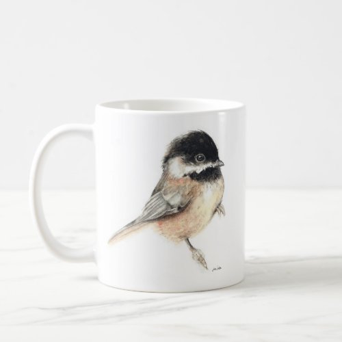 Cute Chickadee Bird Watercolor Art Coffee Mug