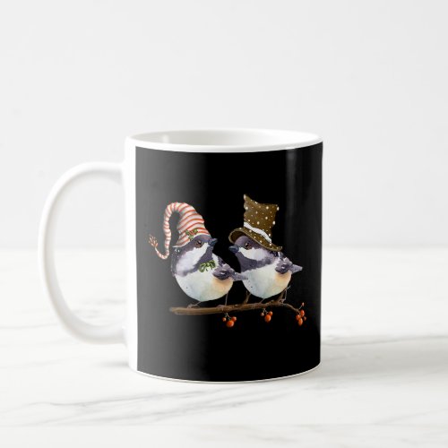 Cute Chickadee Christmas Cute Santa Bird Lovers Fu Coffee Mug