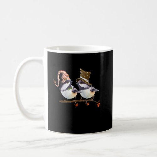 Cute Chickadee Christmas Cute Santa Bird Lovers Fu Coffee Mug