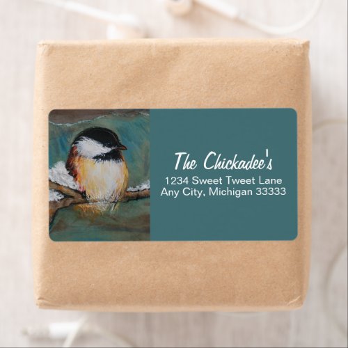 Cute Chickadee Song Bird Art Label