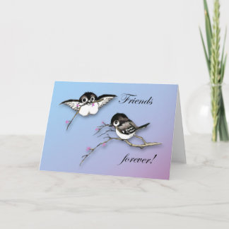Cute Chickadees Card Friends Forever