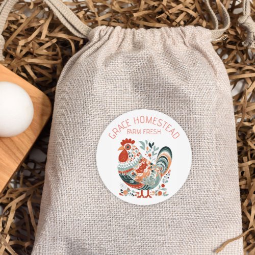 Cute Chicken Add Name Farmers Market Product Classic Round Sticker