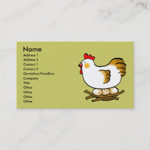 cute chicken and eggs business card