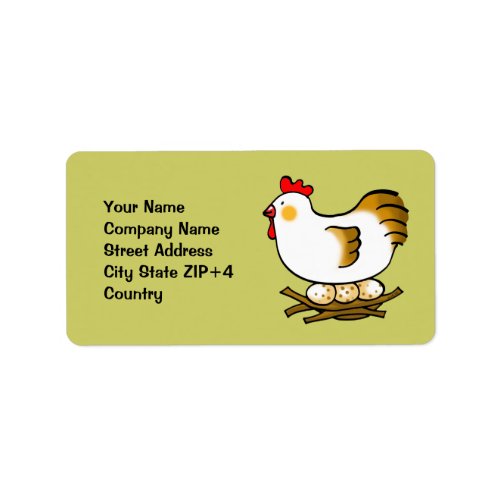 cute chicken and eggs label