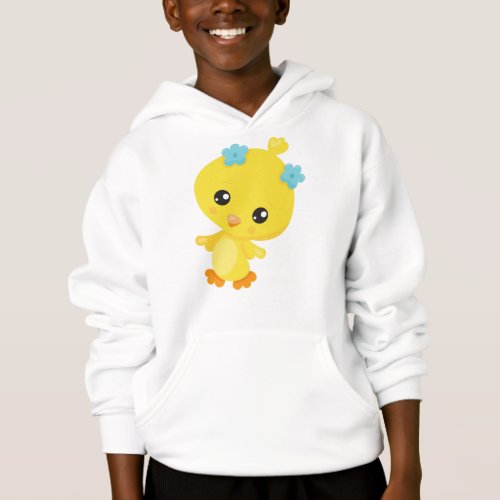 Cute Chicken Baby Chicken Chick Flowers Hoodie