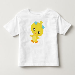 Cute Chicken, Baby Chicken, Chick, Flowers Toddler T-shirt