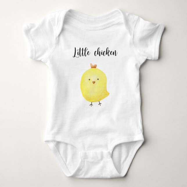 Cute Chicken Baby Shower Baby Bodysuit (Front)