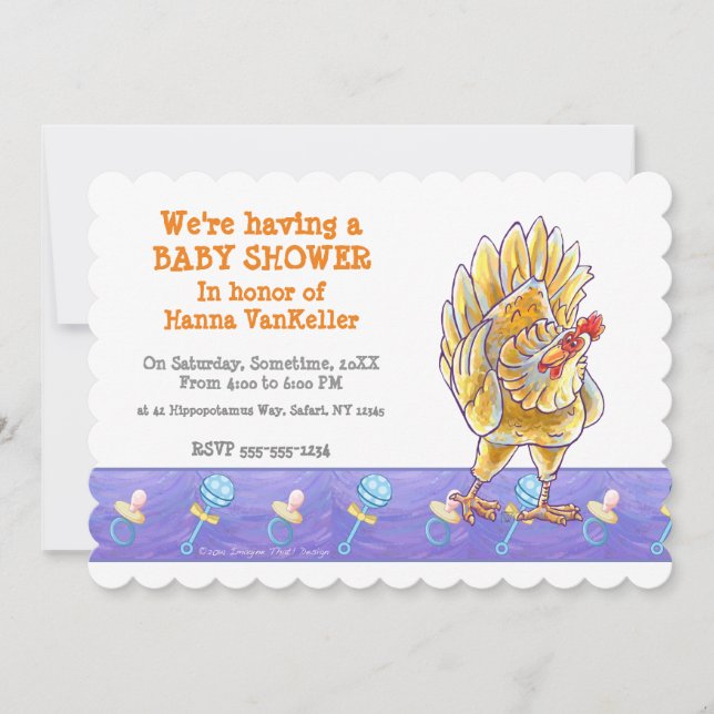 Cute Chicken Baby Shower Invitation (Front)