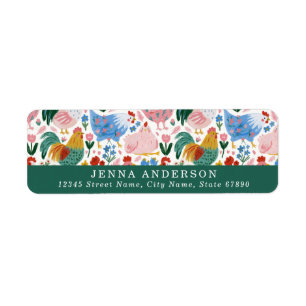 Cute Chicken Background Address Label