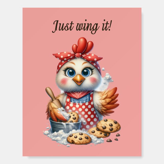 Cute Chicken Baking  Cookies Funny Quote Foam Board (Front)