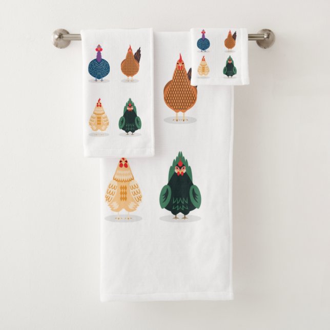 Cute Chicken Bath Towel Set (Insitu)
