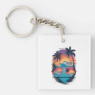Cute Chicken by the Sea Keychain
