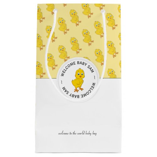 Cute Chicken Cartoon  Personalized Monogram Small Gift Bag