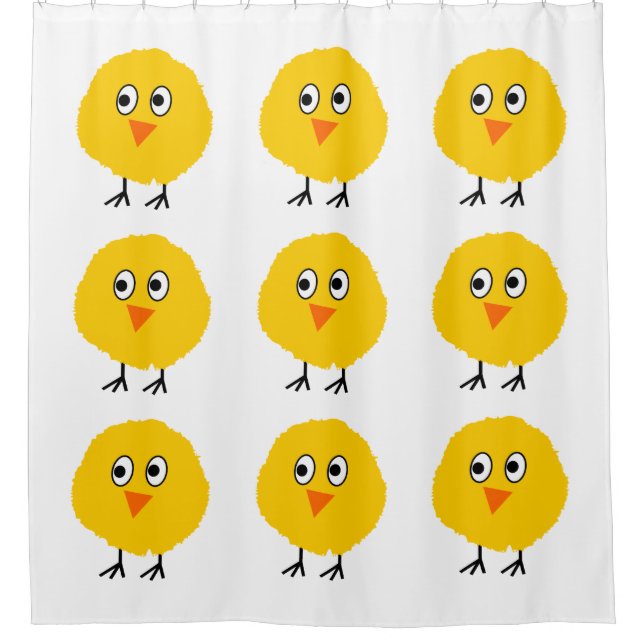 Cute chicken cartoon shower curtain (Front)
