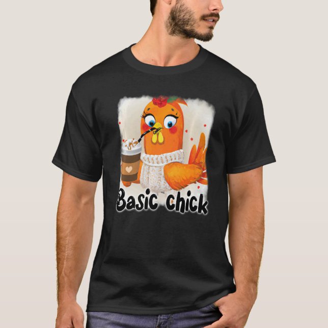 Cute chicken chick hen rooster farm fall thanksgiv T-Shirt (Front)