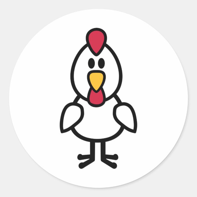 Cute chicken classic round sticker (Front)
