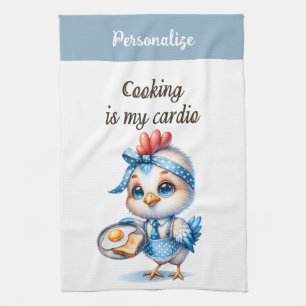 Cute Chicken Cooking Breakfast Funny Kitchen Quote Kitchen Towel