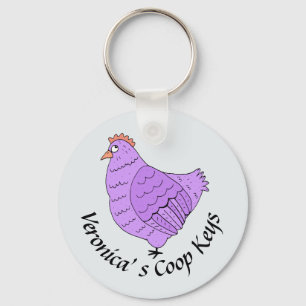 Cute Chicken Coop Customized Keychain