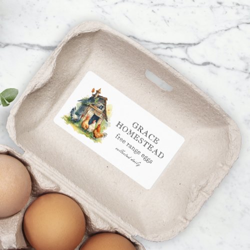 Cute Chicken Coop Farm Egg Carton Label