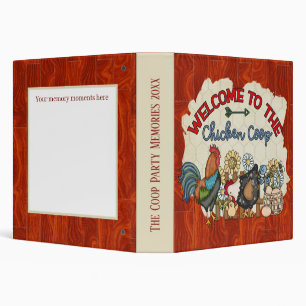 cute chicken coop party memories 3 ring binder