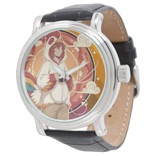Cute Chicken Costume Coffee Morning Art Watch