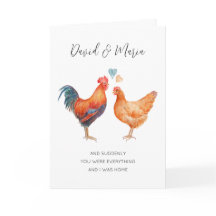Cute Chicken Couple Love You Forever Anniversary
