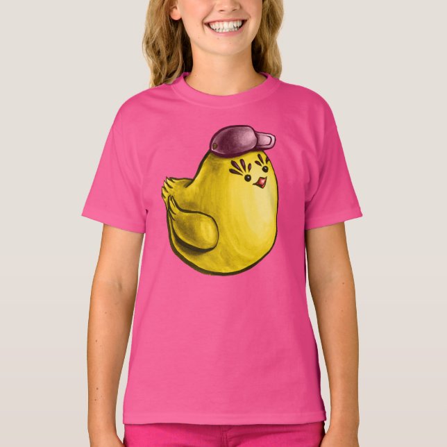Cute Chicken Design – Funny Yellow Chick Easter T-Shirt (Front)