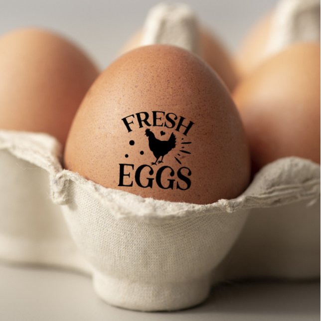Cute Chicken Farm Fresh Egg Rubber Stamp (Creator Uploaded)