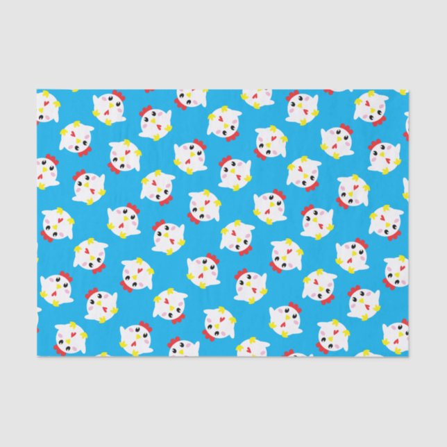 Cute Chicken Farm Kids 1st Birthday Party Tissue Paper (Front)