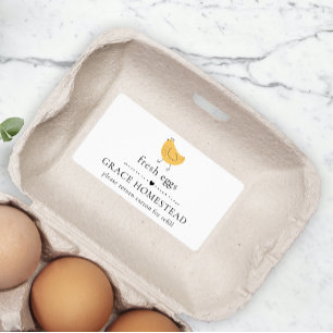 Cute Chicken Farm Yellow Egg Carton Label