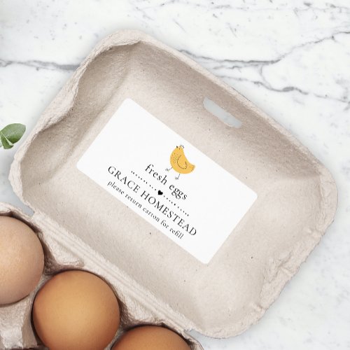 Cute Chicken Farm Yellow Egg Carton Label