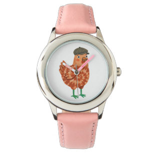 Cute Chicken Folk Art Watch