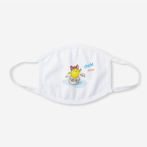 Cute Chicken funny chick cartoon birthday animal White Cotton Face Mask