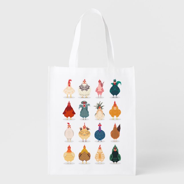 Cute Chicken Grocery Bag (Front)