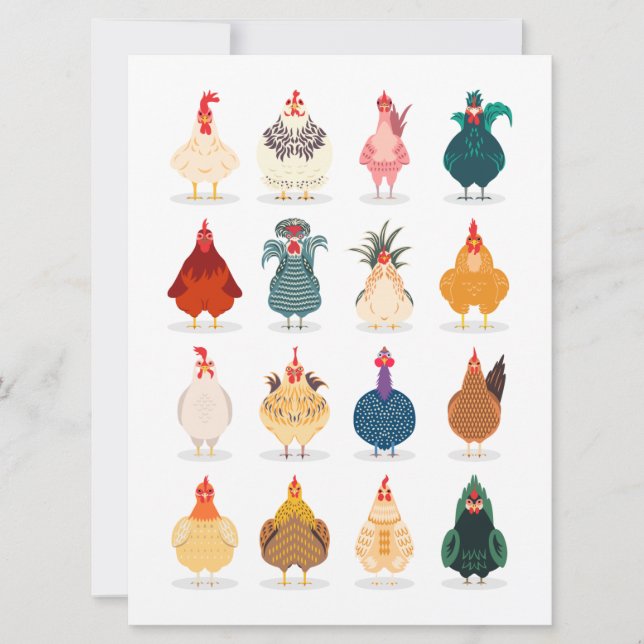 Cute Chicken Holiday Card (Front)