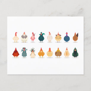 Cute Chicken Holiday Postcard