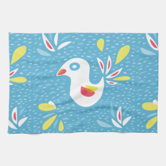 Cute Chicken In Spring Abstract Bird Kitchen Towel