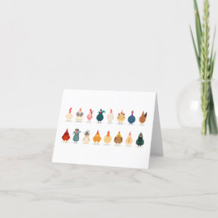 Cute Chicken Letterpress Thank You Card