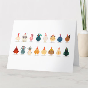 Cute Chicken Letterpress Thank You Card