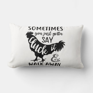 Cute Chicken Lover Farm Farmer Rooster Black Lumbar Pillow